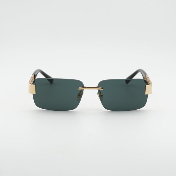 Versace VE2298 100287 Sunglasses Gold Rectangle Frame, Dark Grey Lenses main image 9